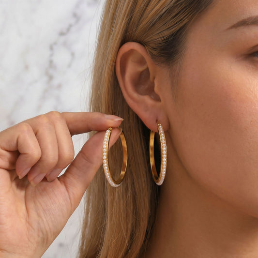 Rhinestone Hoop Earrings