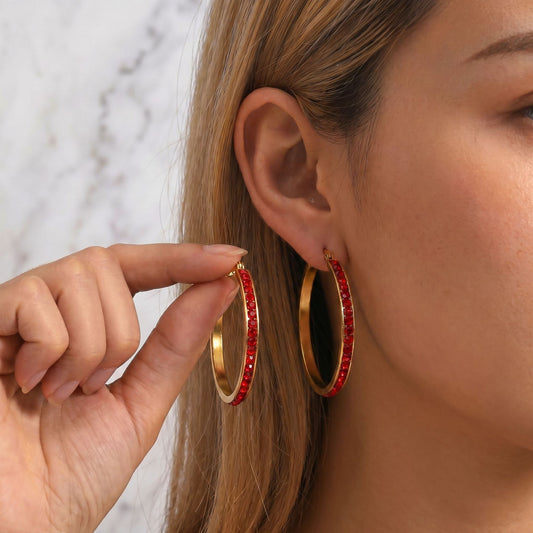 Rhinestone Hoop Earrings
